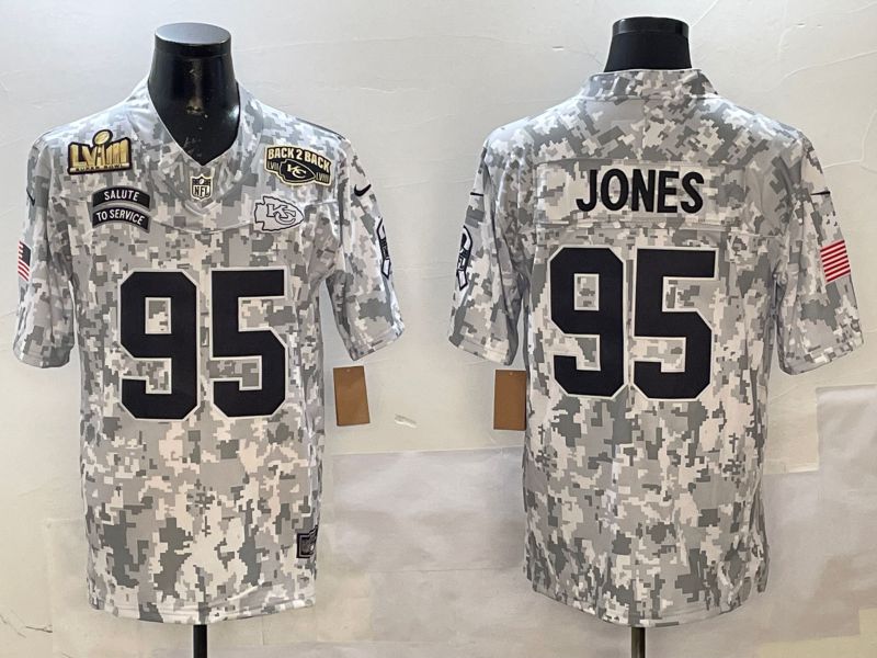 Men Kansas City Chiefs #95 Jones Camo 2025 Nike Salute to Service Limited NFL Jersey style 6